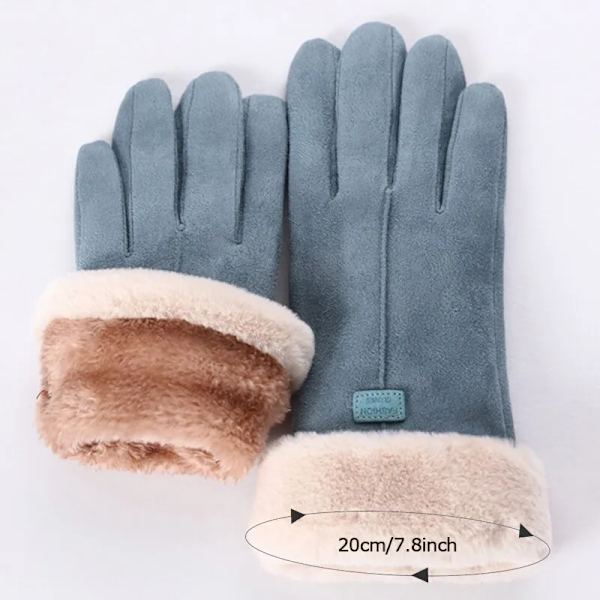 Nya Modehandskar Höst Vinter Söta Fluffiga Varma Vantar Fullfinger Vantar Kvinnor Utomhus Sport Damhandskar Skärm Brown One Size