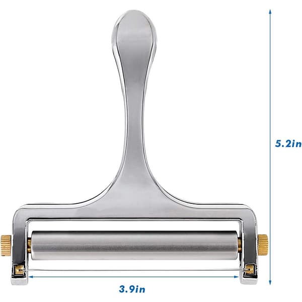 {YM}Stainless Steel Cheese Slicer, Adjustable Handheld Design, Includes 2 Extra Wire Cutters.