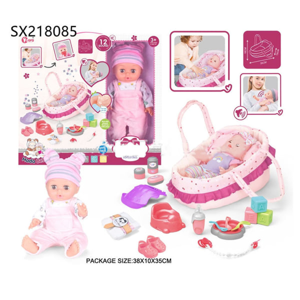 14 tum Reborn Doll Set Flexibla leder Roterbart huvudsimulering Mjuk vinyl naturtrogen baby