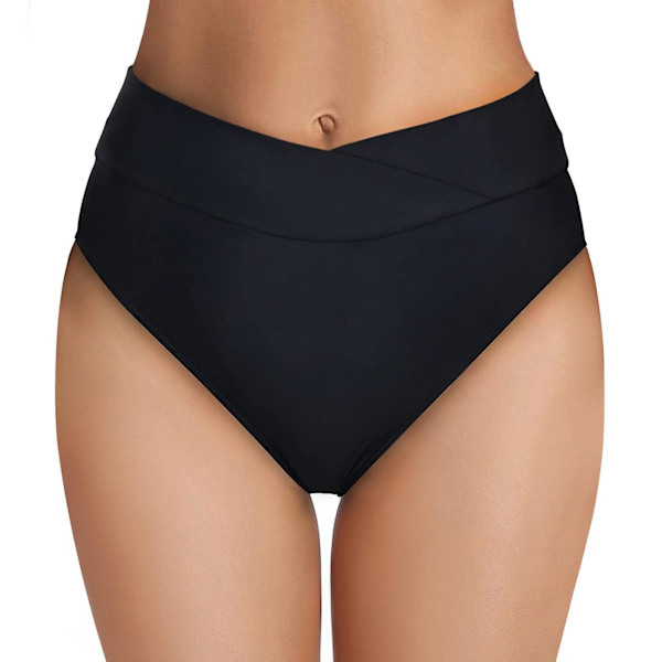 Badkläder Dam Simning Badbyxor Bikini Underdel Hög Midja Högt Skurna Baddräkt Underdel Biquini Sim Tankini Shorts Trosor DB XL