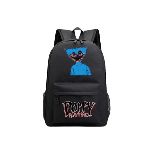 Poppy Playtime Huggy Wuggy Cartoon Pattern Backpack Skolväska Unisex resväska Black