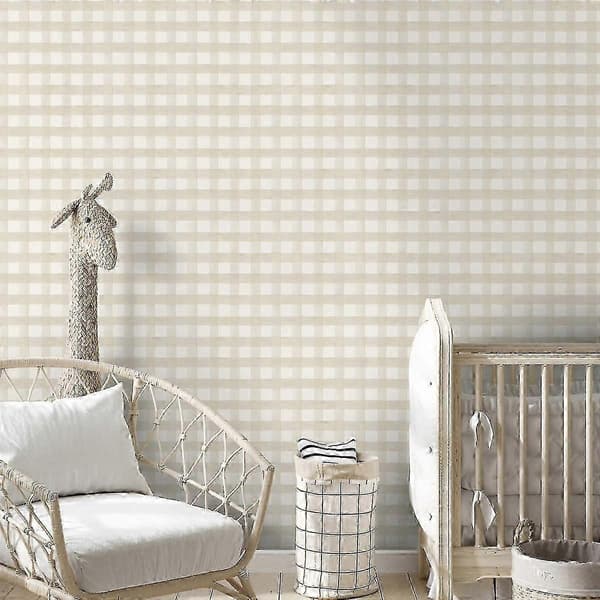 Vesiväri Gingham Tapetti Holden_ Beige