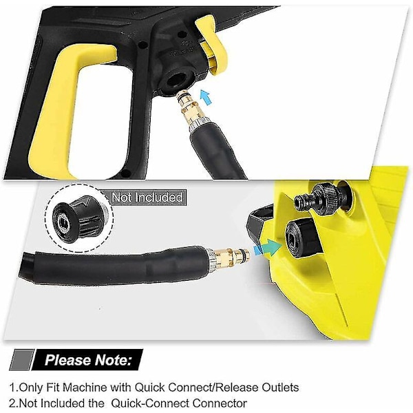 Slange for Karcher K2 K3 K4 K5 K6 K7 høytrykksspyler - 10m - Hurtigkoblingsslange med messingtipper