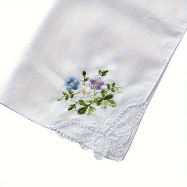 Broderad damhandduk spets set 8 st Style 8