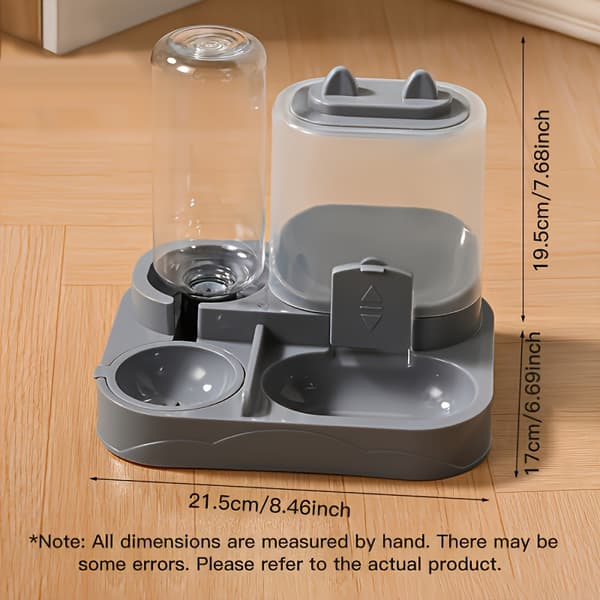 2-i-1 Automatisk Kattmatsautomat och Vattendispenser, med Torr- och Våtfoderseparation Dark Green One size (21.5*19.5*17cm)