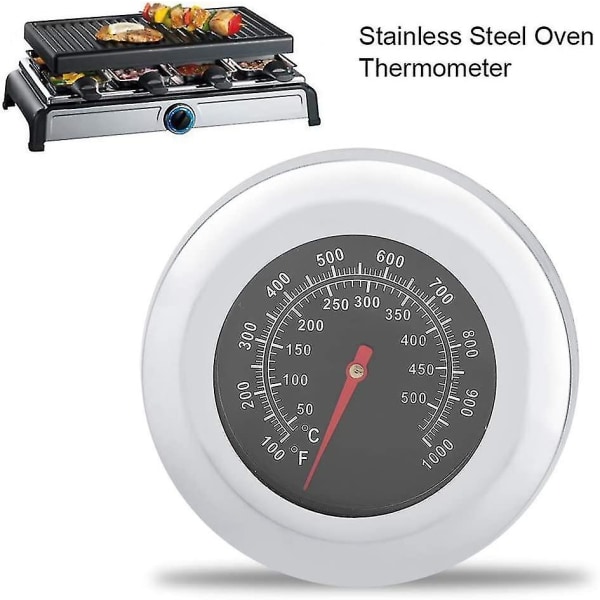 2st Ugnstermometer, kökstemperatur för bakning eller grillning, ugnstermometer Rostfritt stål Bimetalltermometer termometer BBQ Pizza Bb