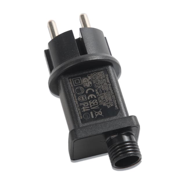 31V 9W, IP44 Christmas String Light European Standard Black Power Supply AC Adapter