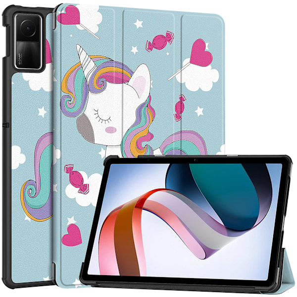 Xiaomi Redmi Pad Se PU-nahkainen tablettikotelo, kuvioitu, kolmiosainen jalusta