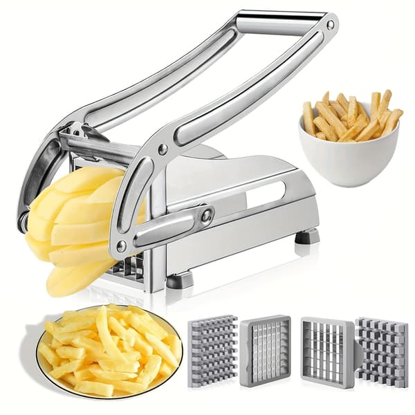 Grønnsakskutter, pommes frites-kutter Sølvfarvet grå