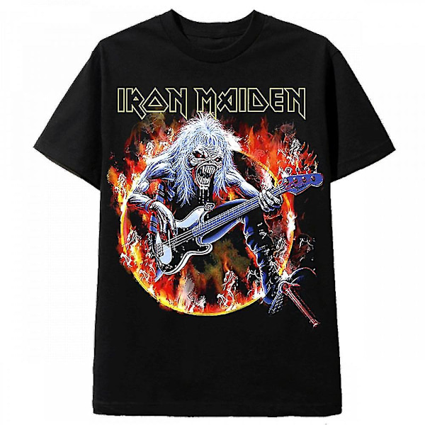 Vintage Rock Svart T-shirt Iron Maiden Eddie Bas