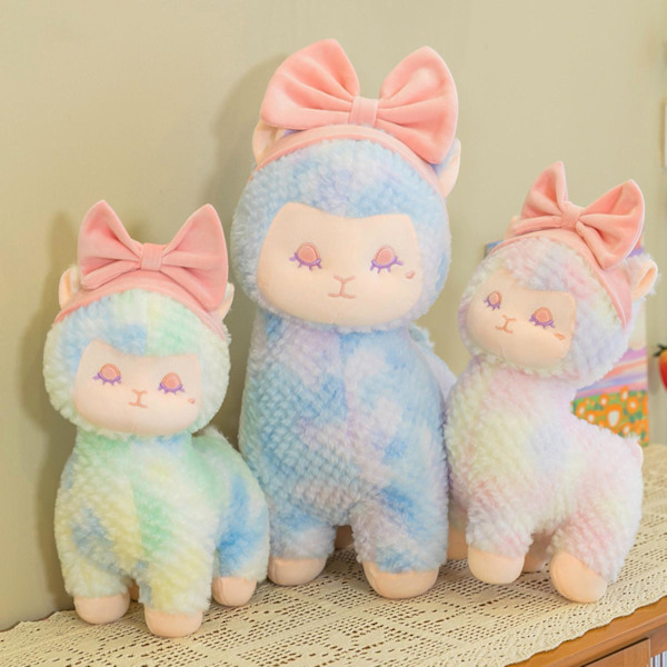 Kawaii Alpaca Plyschleksak Tecknad Plyschleksak Kudde Mjuk Bekväm Hudvänlig Plyschdocka För Vuxna Barn Pojkar Och Flickor Pink 25cm