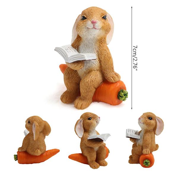 Påskhare Figurin Mikro Landskap Miniatyr Fé Trädgård Ornament Dekoration