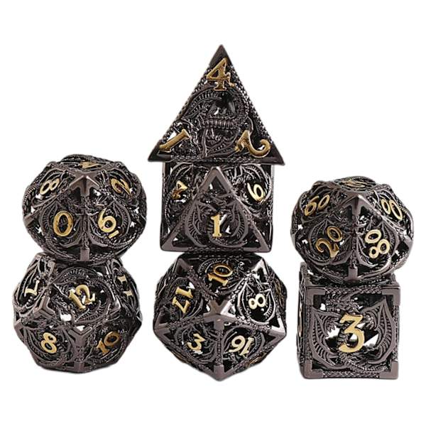Förpackning med metall Dnd tärningsset D&D Facetterade tärningar Förvaringsfodral Matematikundervisning
