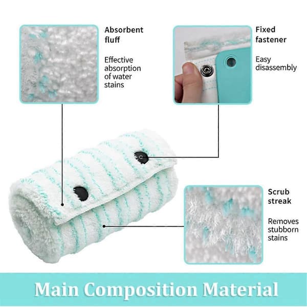 3-pak Mikrofiber Moppepuder til Leifheit Clean Twist Moppe As Shown