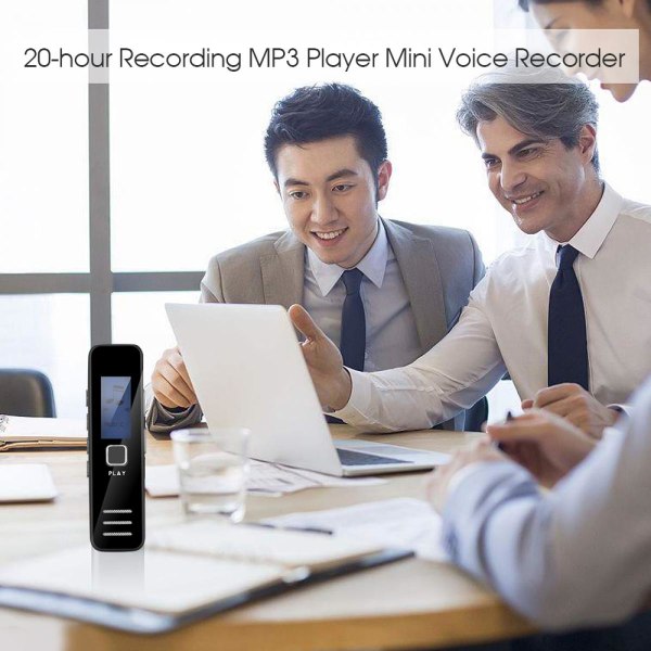 Professionell 16 GB mini digital ljudbandspelare 20 timmars inspelare med stativ för ljuduppspelning och högtalare | digital bandspelare