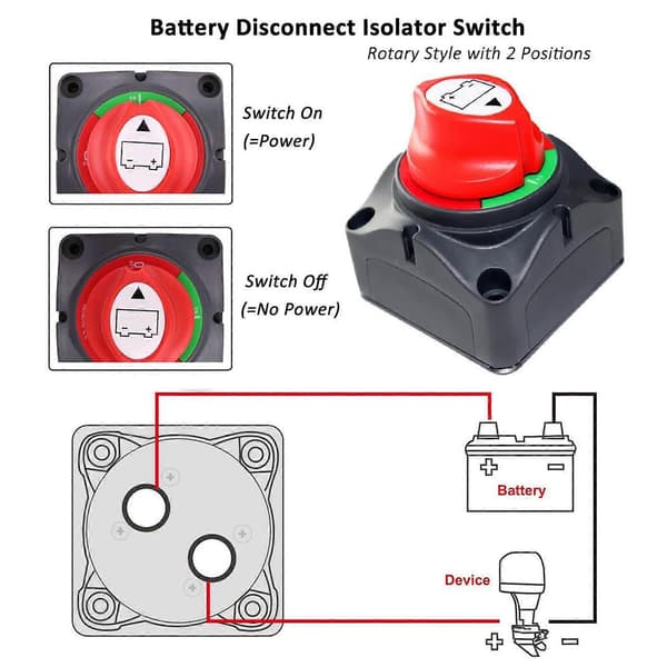 Sidekolonne Batteri Afbryderkontakt Batteri Isolator til Strømafbrydelse