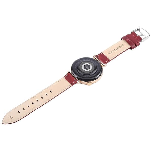 Til Garmin Lily 2 Active/Lily 2 Håndledsrem 14mm Toplag Ko Læder Urrem Multicolor Wine Red