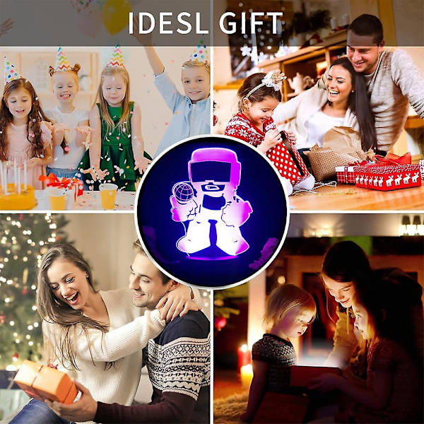 3D Touch Nattlampa USB Plug-in LED Bordslampa Sänglampa Barnpresent B