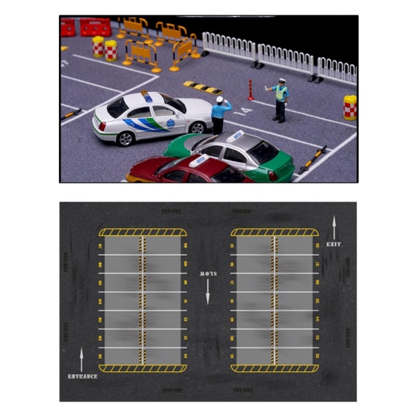 Parkeringsmatta tyggummimusmatta 1:64 Simulerad leksaksbilsskärm A Yellow