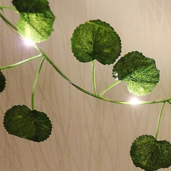 2m 20 Led Fairy Rattan Lampe Begonia Blad Lys Kæde Guirlande Til Bryllupsfest