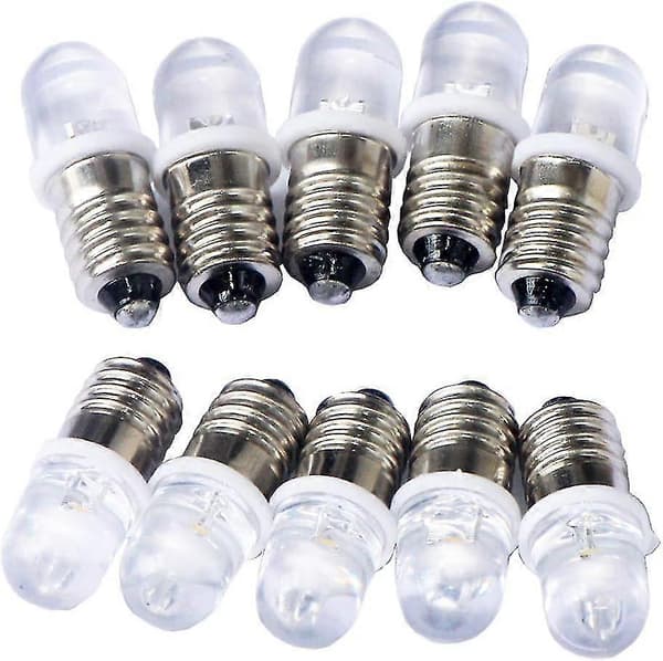 10 stk. E10 12v Spot LED Pærer Varm Hvit