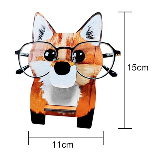 Glasställ Tecknad Utrymmesbesparande trä Skrivbordsdekoration Djursolglasögon Displayställ för hemmet