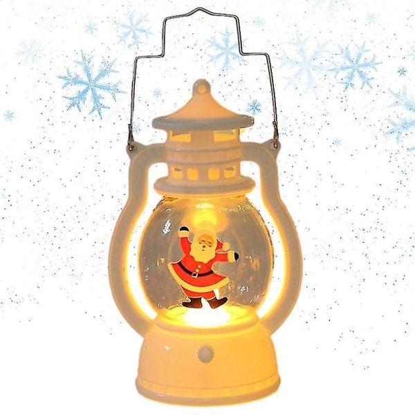 Jul Liten hängande lykta Bärbar jultomte Led-lampa Utsökt dekoration för trädgårdar Uteplatser Banor Balkonger christmas tree