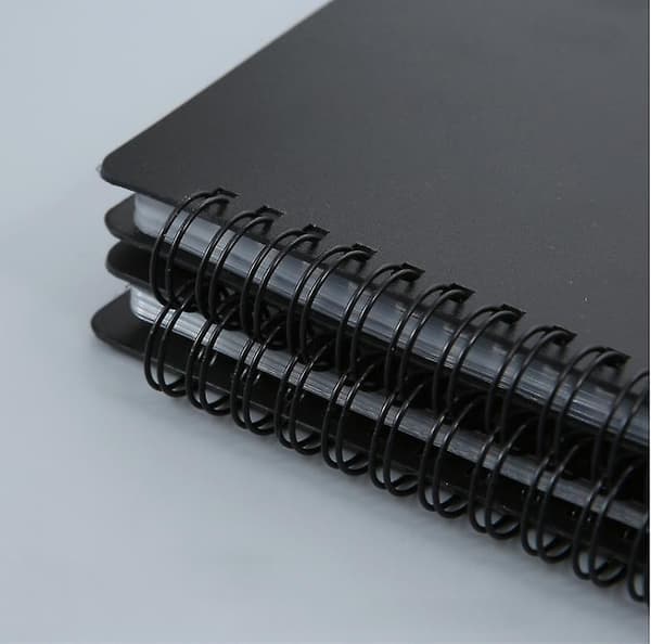 Sort Nodebinder til noder - (1 pakke), B4 Nodebinder, Spiralbinder med beskyttelse til noder, Nem sidevending