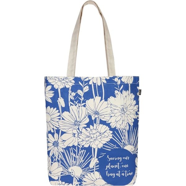 EcoRight 100% Orgaaninen Canvas-Kassin, Vetoketjullinen, Ympäristöystävällinen Pieni Kassin Naisille Matkustukseen, Rannalle & Ostoksille Flowers