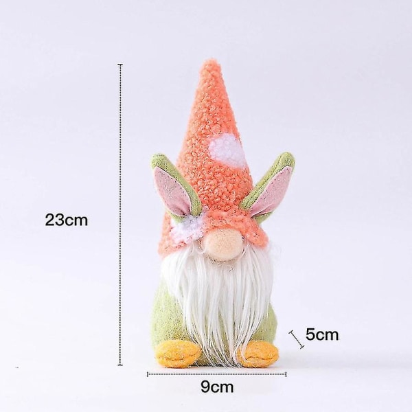 Ny påsk Ansiktslös Gnome Kanindocka Handgjord Återanvändbar heminredning Vårhängande kaninprydnader Barngåvor 23cm pink