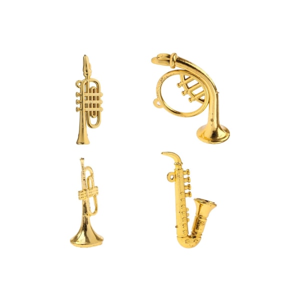 Pieces Set Miniatyrmusikinstrument Böj bas/saxofon 1/12 Baby Hemdekoration Colourful