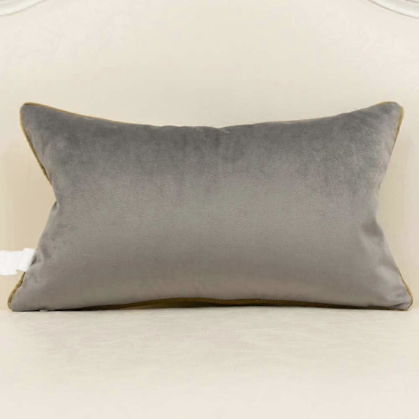Marinblå Vit Guld Läder Randig Patchwork Sammet Kuddfodral ... Gray