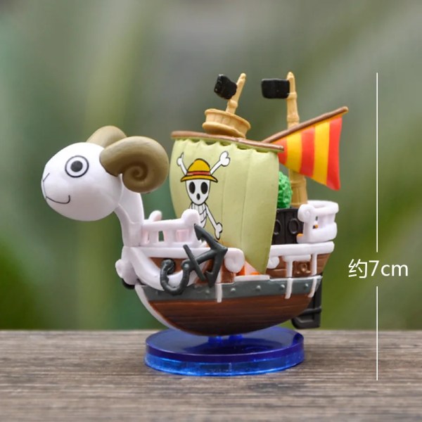 Ett stycke skepp Figur Luffy modell Leksak Perifer Supersöt minibåt monterad modell Ett stycke fartyg Blind Box Barn Födelsedagspresent 7cm