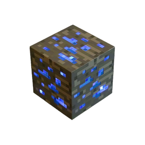 Minecraft Game Miners Cubic Lamp Night Light Barn Presenter Heminredning USB Uppladdningsbar Blue