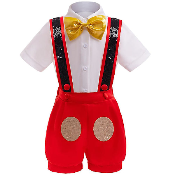 Barn Pojkar Flickor Musse Pigg Outfit Set Cosplay Tecknad Figur Kostym Söt Julklapp