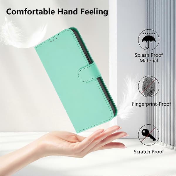 PU-deksel i solid farge for Redmi Note 14 Pro 5G / 14 Pro+ 5G Mint Green