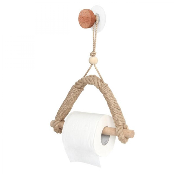 Hamprep Toalettpappershållare Retro Väggmonterad Handduksställ för Kök Heminredning Boho Dekor Badrumstillbehör | Pappershållare (Kaki Card)