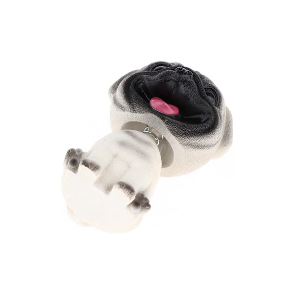 Söt Bobble Hund Docka Leksak i Resin Hem/Bil Ornament - Mops Vit