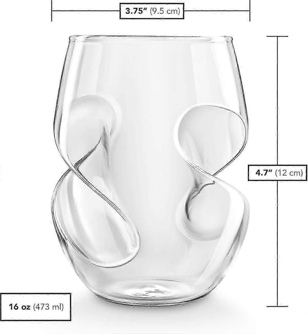Set med 4 Rödvinsglas - 473ml Handblåst Glas