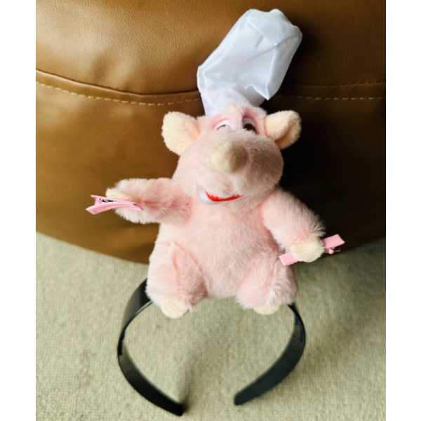 Råttatouille Hårband Ny Tecknad Plyschdocka Hårband Franskt Brett Brätte Hårband Foto Huvudbonad Kreativ Flickas Gåva Råttatouille Rosa pink