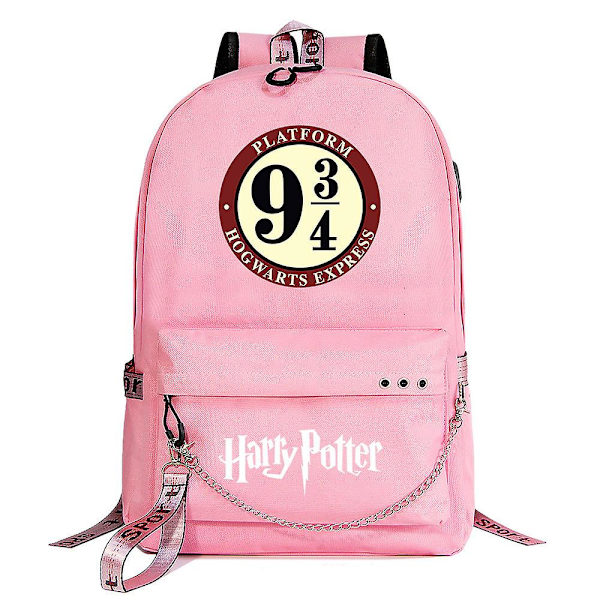 Harry Potter Rygsæk til Teenagere - Trendy Skoletaske til Drenge og Piger - Tegneseriedesign med Stor Kapacitet til Rejser - Studenter Casual 4
