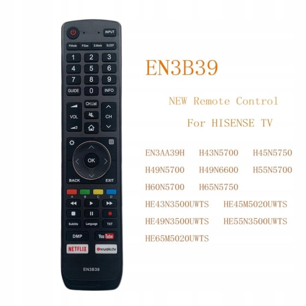 Ersättande Universal TV-fjärrkontroll för Hi Sense H65N5770 H70NU9700 H75N6800 H65N68 TV