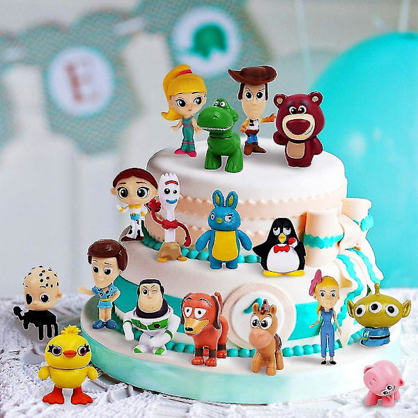 17 st Toy Story Miniatyrfigurer - Söta Tecknade Figurer, PVC Samlarobjekt, Modellfigurer, Dockor, Leksaker för Barn, Pojkar, Flickor, Fans, Presenter
