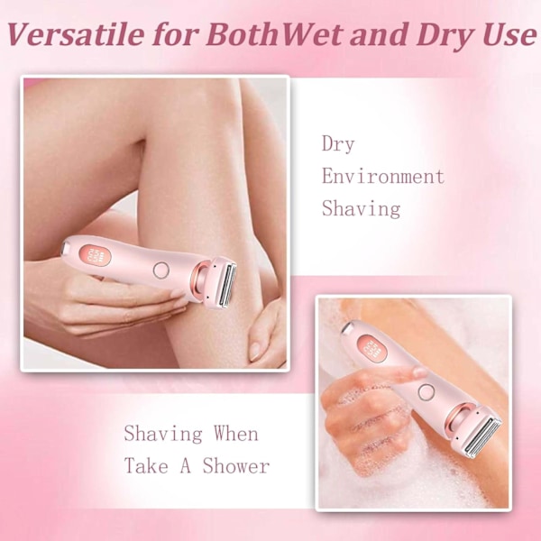 Glide Pro 3.0 Barbermaskine, Dusk Barbermaskine til Kvinder, Dusk Glide Pro 3.0 Shaver, Duskofficial - 2 i 1 Elektrisk Silk Glide Pro Shaver, Smertefri Hårfjerning Pink