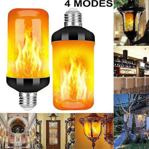 90 LED Flammelampe Pære Brændende Ild Effekt Lyspære Dekor E27/b22 B22