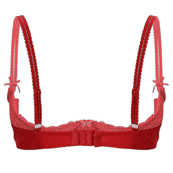 Dame 1/2 Kop Push Up Underwire Lace BH Lingeri Åben Brystkop BH Toppe Justerbar Rem Svampepolstret BH Undertøj