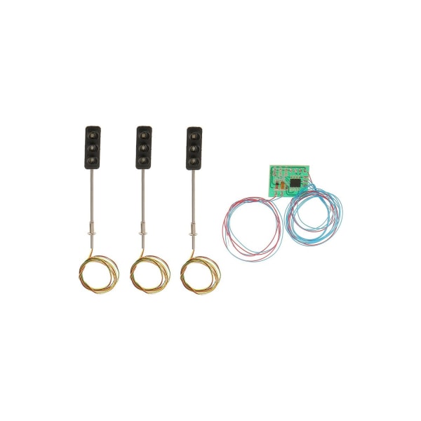 3 stk. 50MM trafiksignal LED belysning modeltog stereo model bygning gade
