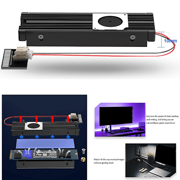 M2 Ssd Nvme -jäähdytyselementti M2 2280 Ssd -kiintolevyn alumiininen jäähdytyselementti