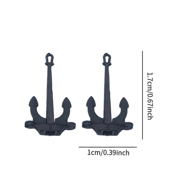 2x RC-veneankkurit Mini Hall -ankkurit Simulaatio Merenkulku Mallikomponentit 1.0cmx1.7cm