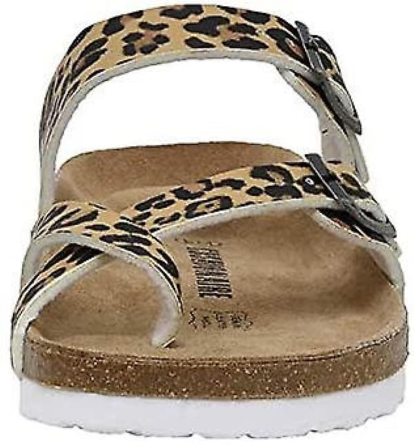 Damtofflor med glidsula, korkfotbädd, justerbara Leopard 40